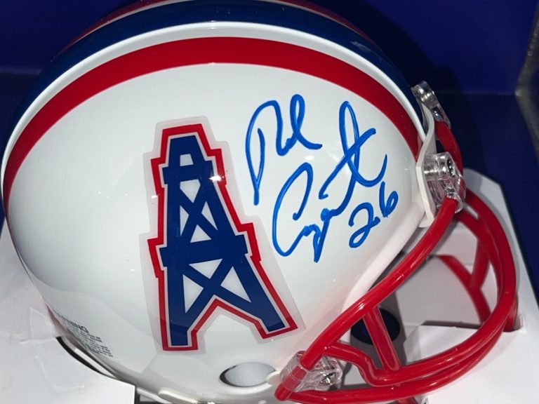 ROB CARPENTER  HOUSTON OILERS  SIGNED RIDDELL MINI HELMET