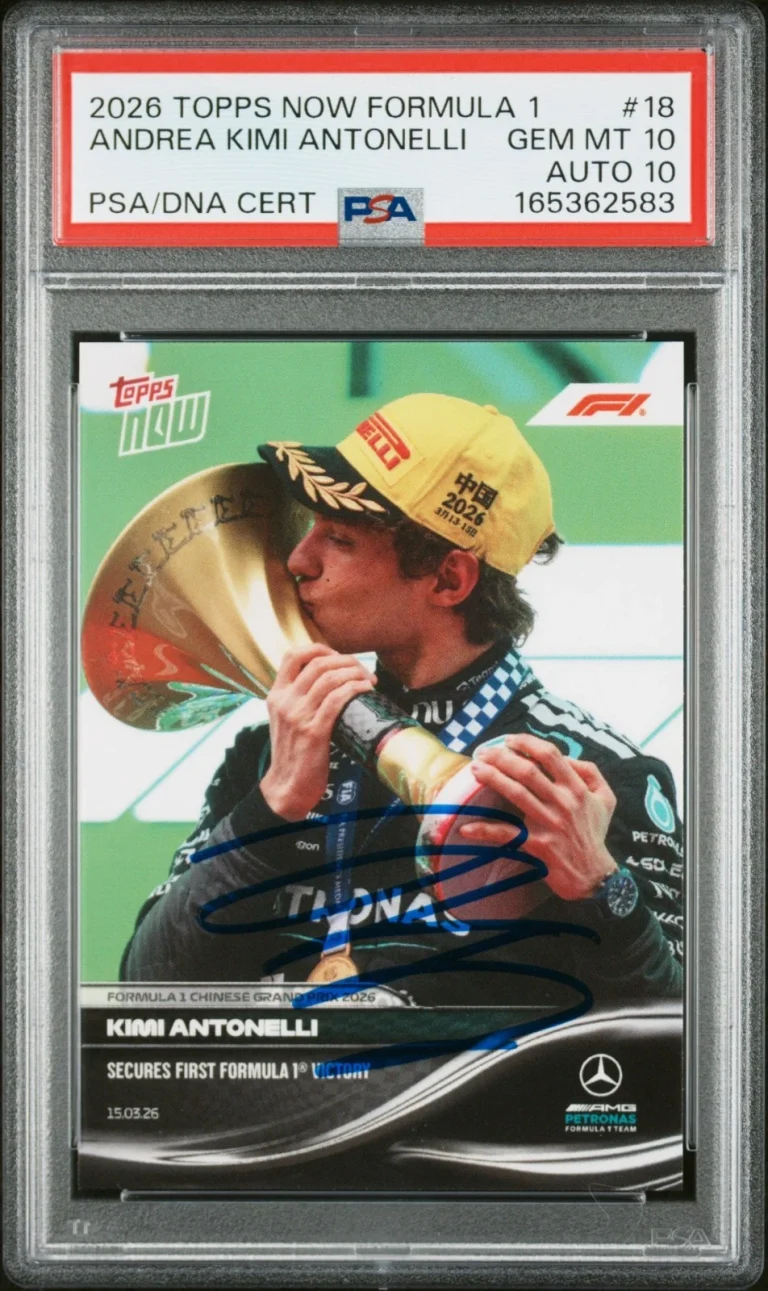 2026 TOPPS NOW FORMULA 1 #18 KIMI ANTONELLI SIGNED PSA 10 AUTO 10 1ST VICTORY !