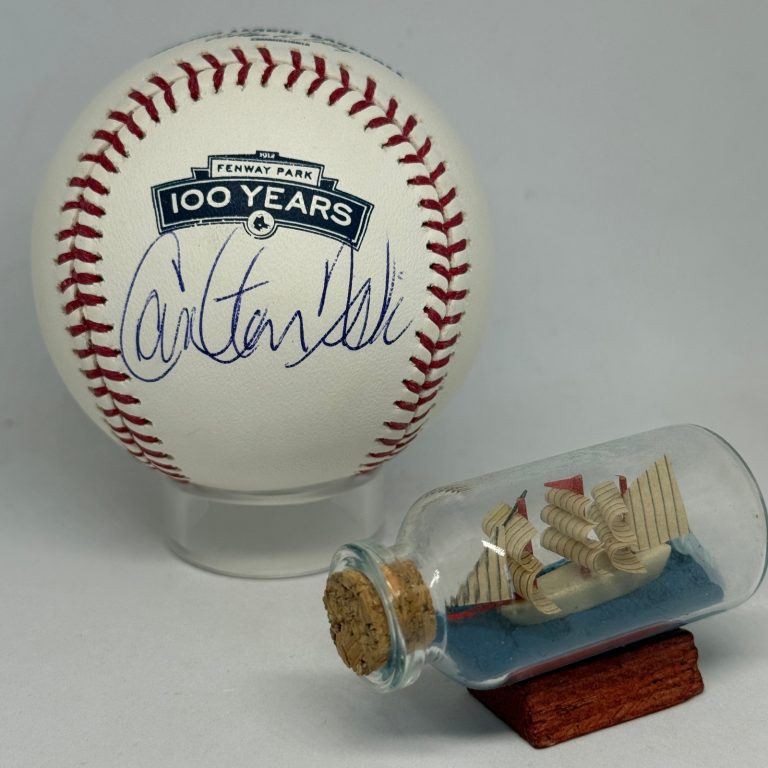 Carlton Fisk signed Rawlings Fenway Park 100 Years Logo Baseball Red Sox A4779