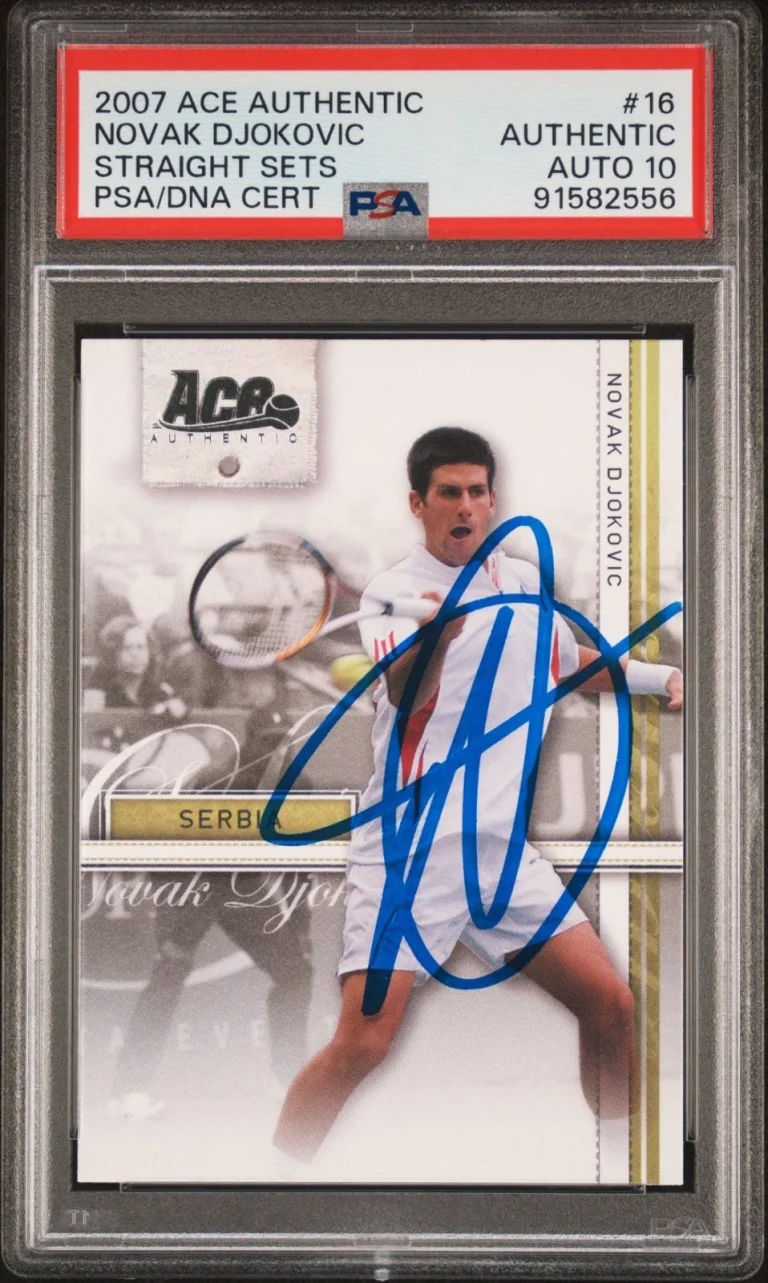 Novak Djokovic Signed 2007 ACE Authentic Straight Sets RC PSA Auto 10