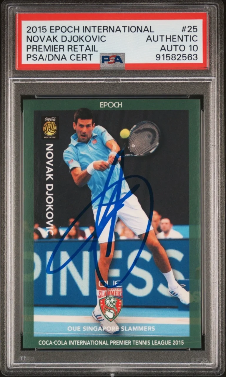 2015 Epoch International Novak Djokovic Signed Match Premier Retail PSA 10 Auto