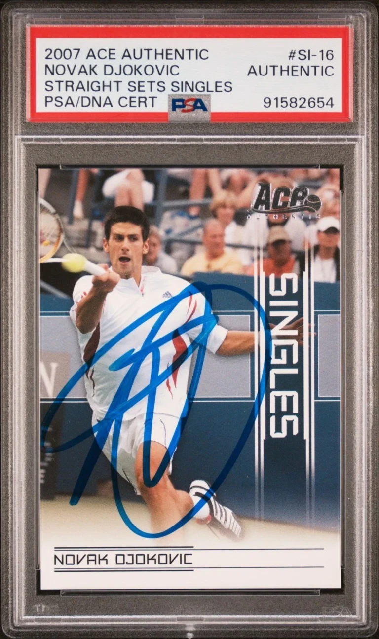 NOVAK DJOKOVIC SIGNED 2007 ACE AUTHENTIC SINGLES RC CARD AUTO ROOKIE PSA/DNA
