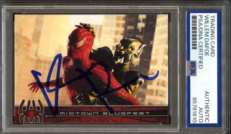 WILLEM DAFOE SIGNED 2002 TOPPS MARVEL SPIDER-MAN #54 GREEN GOBLIN PSA AUTO