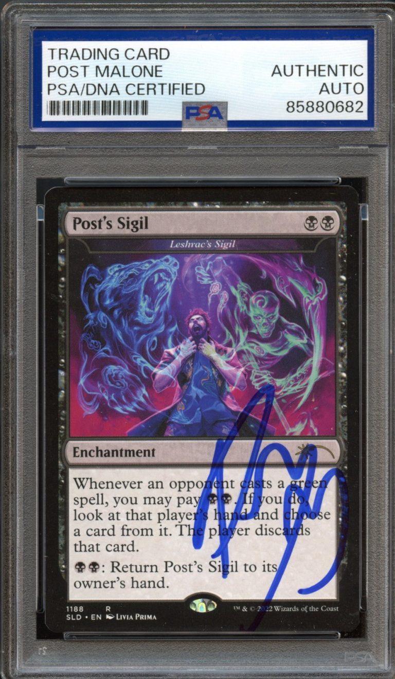POST MALONE SIGNED MAGIC THE GATHERING SECRET LAIR POST'S SIGIL #1188 AUTO PSA