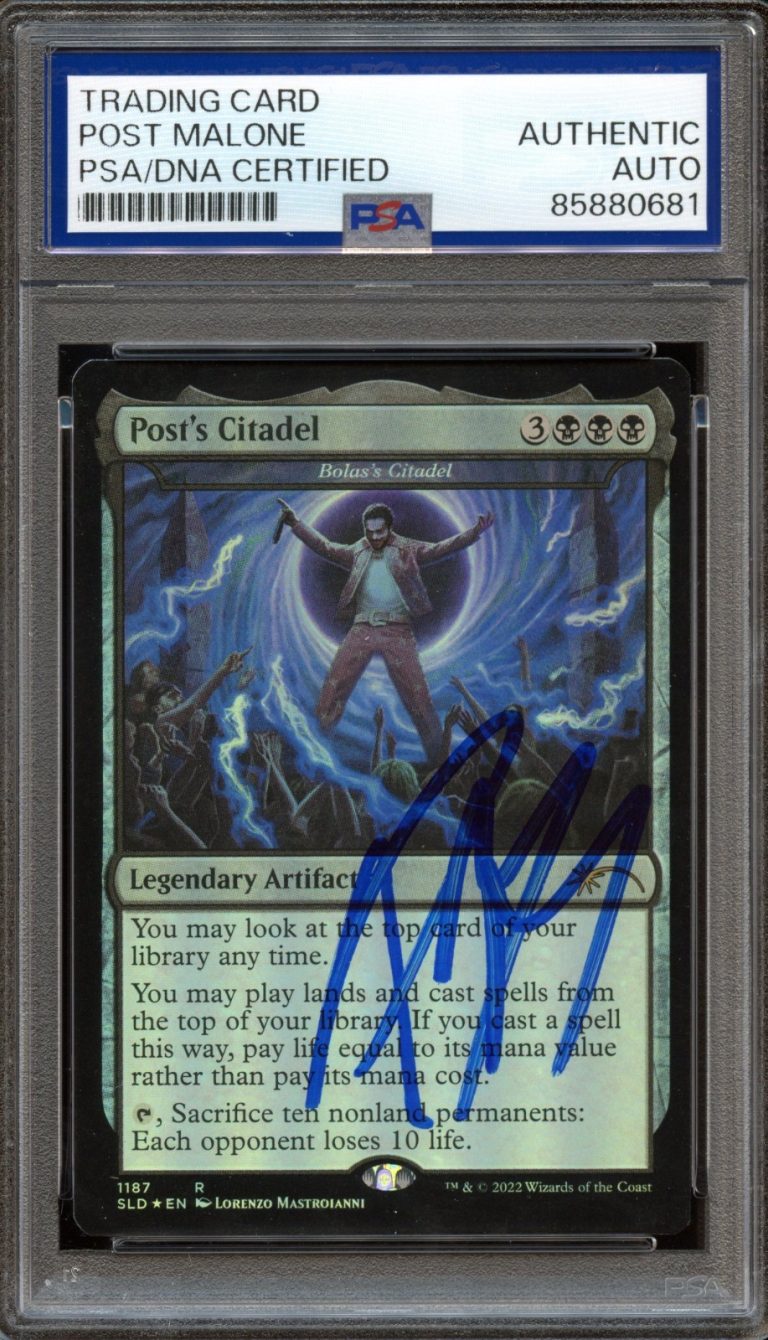 POST MALONE SIGNED MAGIC THE GATHERING SECRET LAIR POST'S CITADEL #1187 AUTO PSA