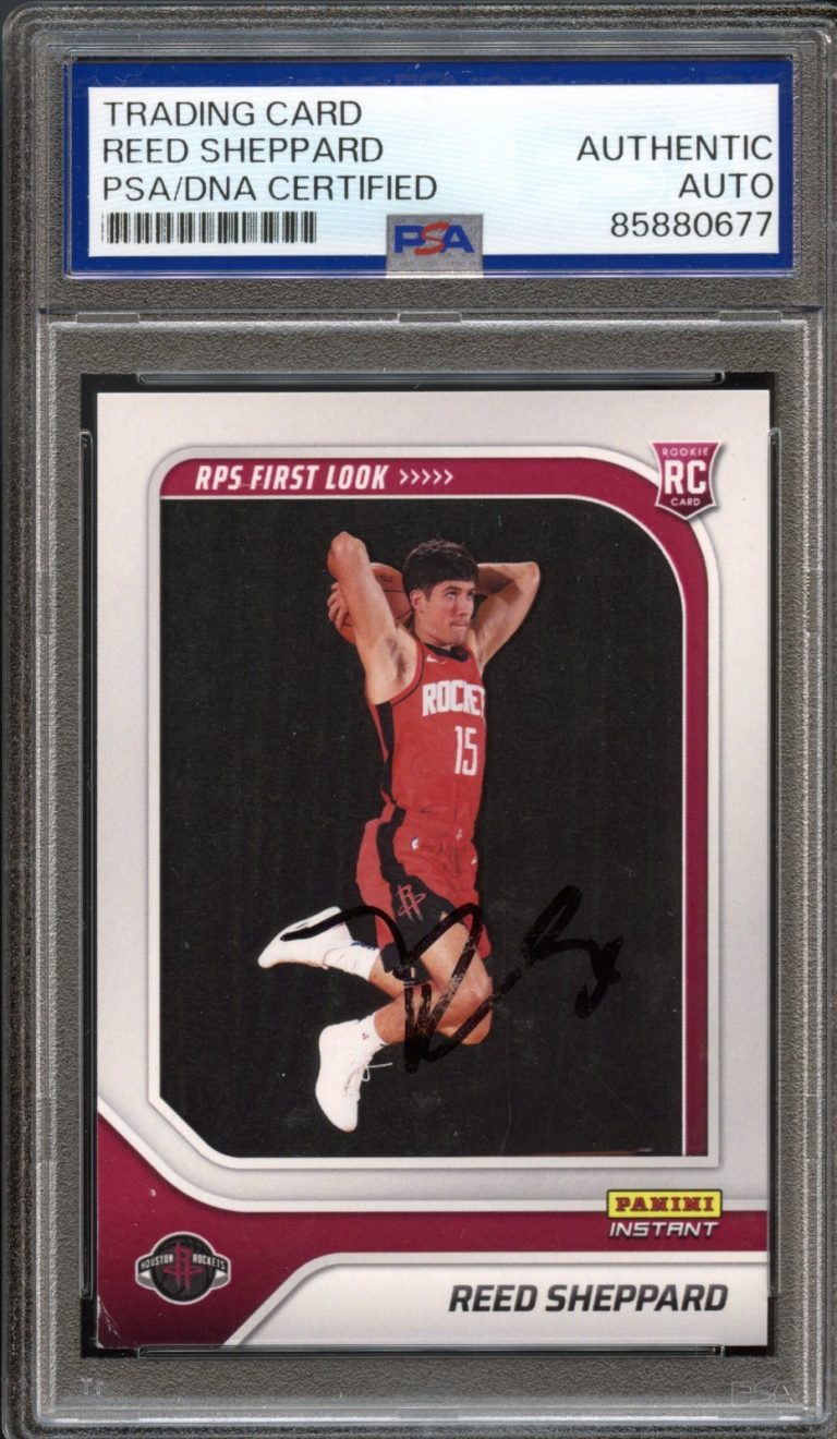 Reed Sheppard Signed 2024-25 Panini Instant NBA RC First Look Rookie PSA Auto