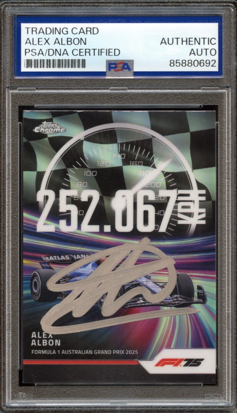 Alex Albon Signed 2025 Topps Chrome Formula 1 #TS-9 Top Speed Refractor Psa Auto