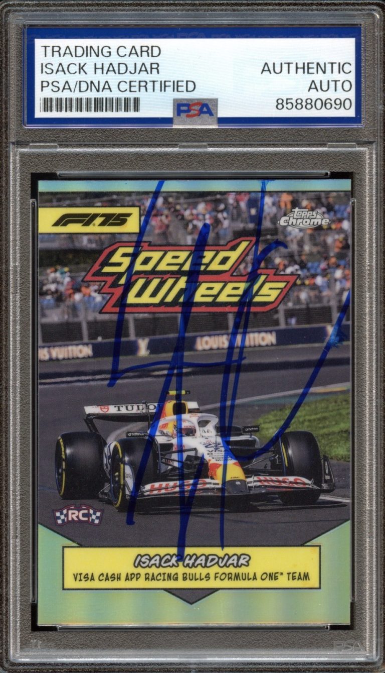 Isack Hadjar Signed 2025 Topps Chrome Formula 1 Speed Wheels Rookie RC Psa Auto