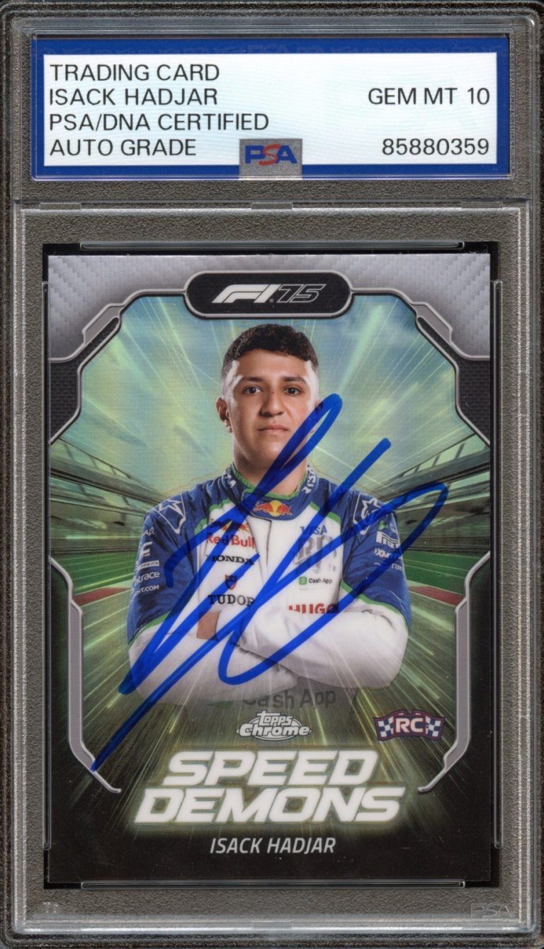 Isack Hadjar Signed 2025 Topps Chrome Formula 1 Speed Demons RC PSA/DNA Auto 10