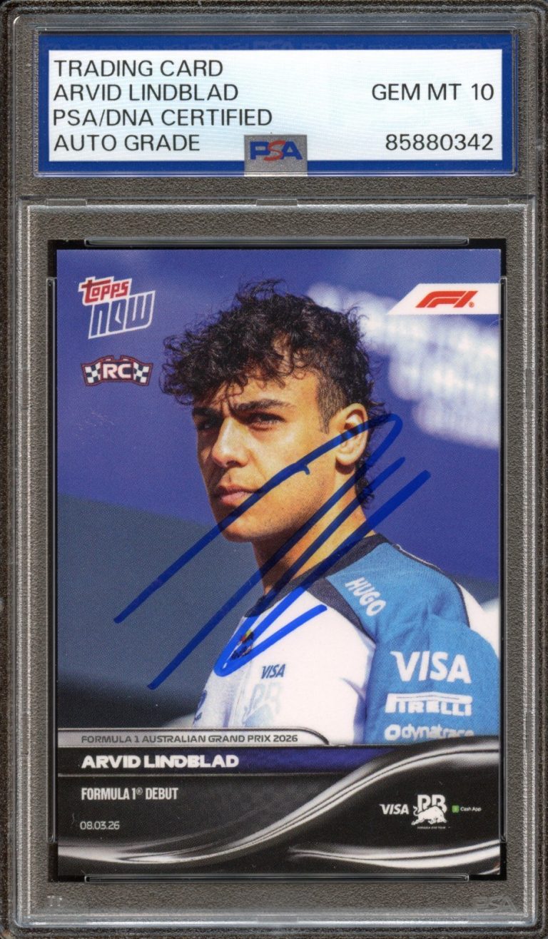 Arvid Lindblad Signed 2026 Topps Now F1 #12 Formula 1 DEBUT RC PSA 10 Auto RARE