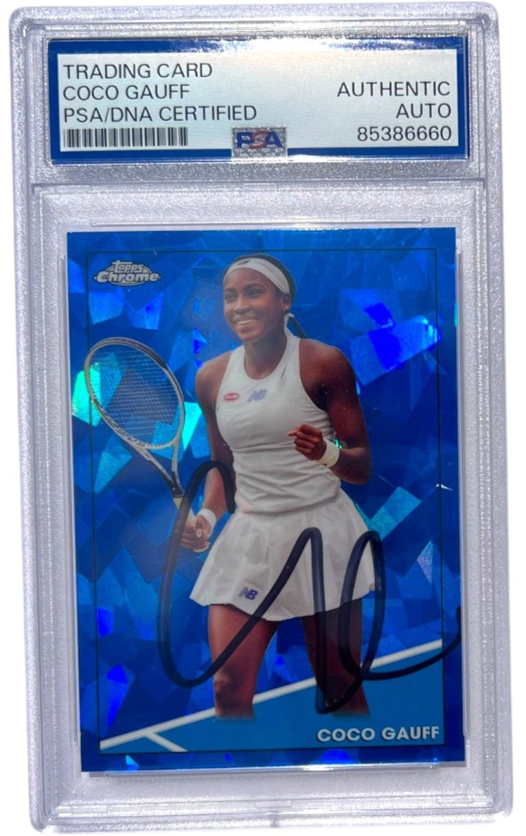 Coco Gauff Signed 2021 Topps Chrome #100 Sapphire Rookie Card Auto Psa