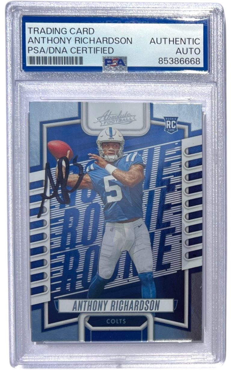 Anthony Richardson Signed 2023 Panini Absolute Rookie Card #104 RC PSA Auto