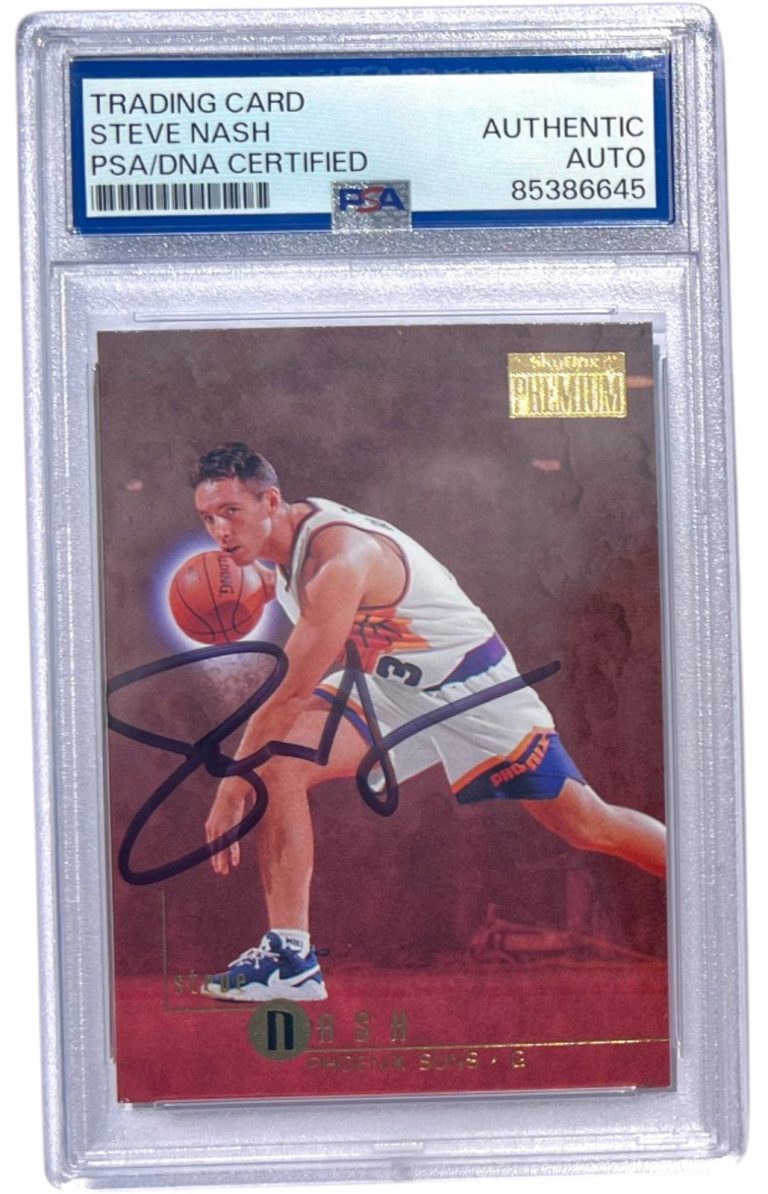 STEVE NASH SIGNED 1996-97 SKYBOX PREMIUM ROOKIE #91 SUNS PSA AUTO