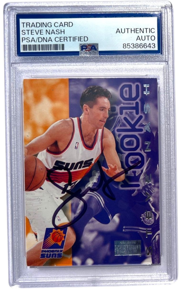 STEVE NASH SIGNED 1996-97 SKYBOX PREMIUM STAR RC #227 SUNS PSA AUTO