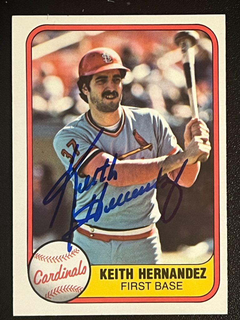 KEITH HERNANDEZ ST. LOUIS CARDINALS 1981 FLEER SIGNED CARD #114