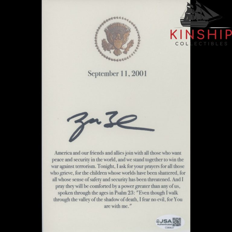 President George W Bush signed 9/11 Terror Attack Print JSA COA Auto Z2675