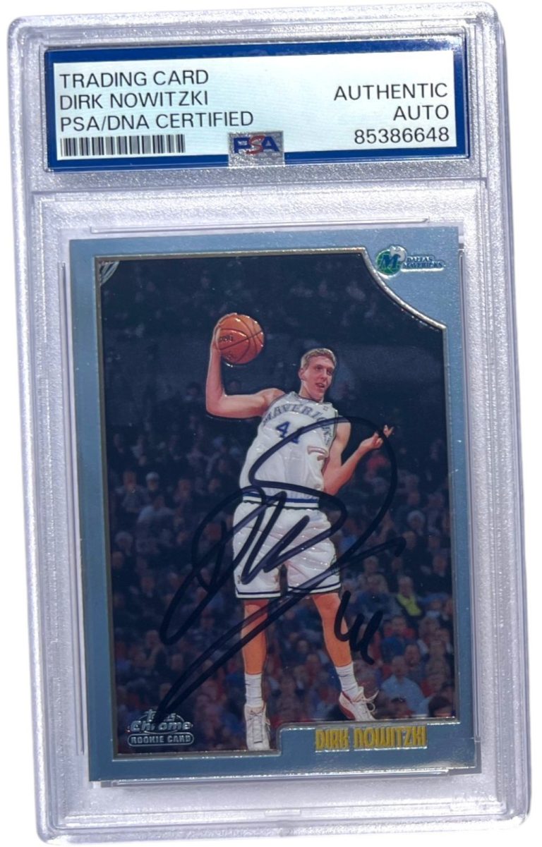 1998 TOPPS CHROME #154 DIRK NOWITZKI SIGNED ROOKIE RC PSA AUTO