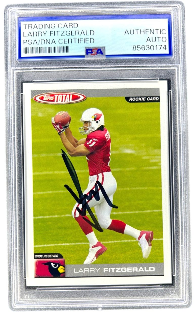 Larry Fitzgerald Signed 2004 Topps Total #400 PSA/DNA AUTO Rookie Cardinals HOF