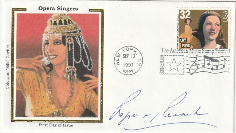 REGINA RESNIK  LEGENDARY AMERICAN OPERA SINGER  SIGNED FIRST DAY COVER