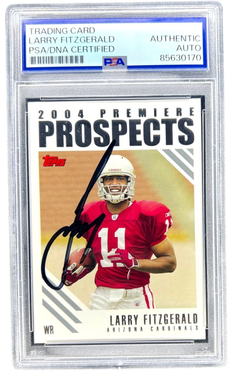 Larry Fitzgerald 2004 Topps Prospects Signed Rookie Card RC PSA AUTO !