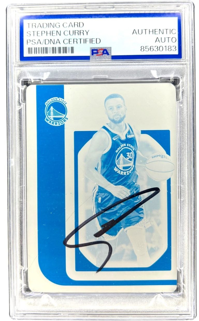 Stephen Curry Signed 2021 National Treasures 1/1 Crown Royale Plate Psa Auto