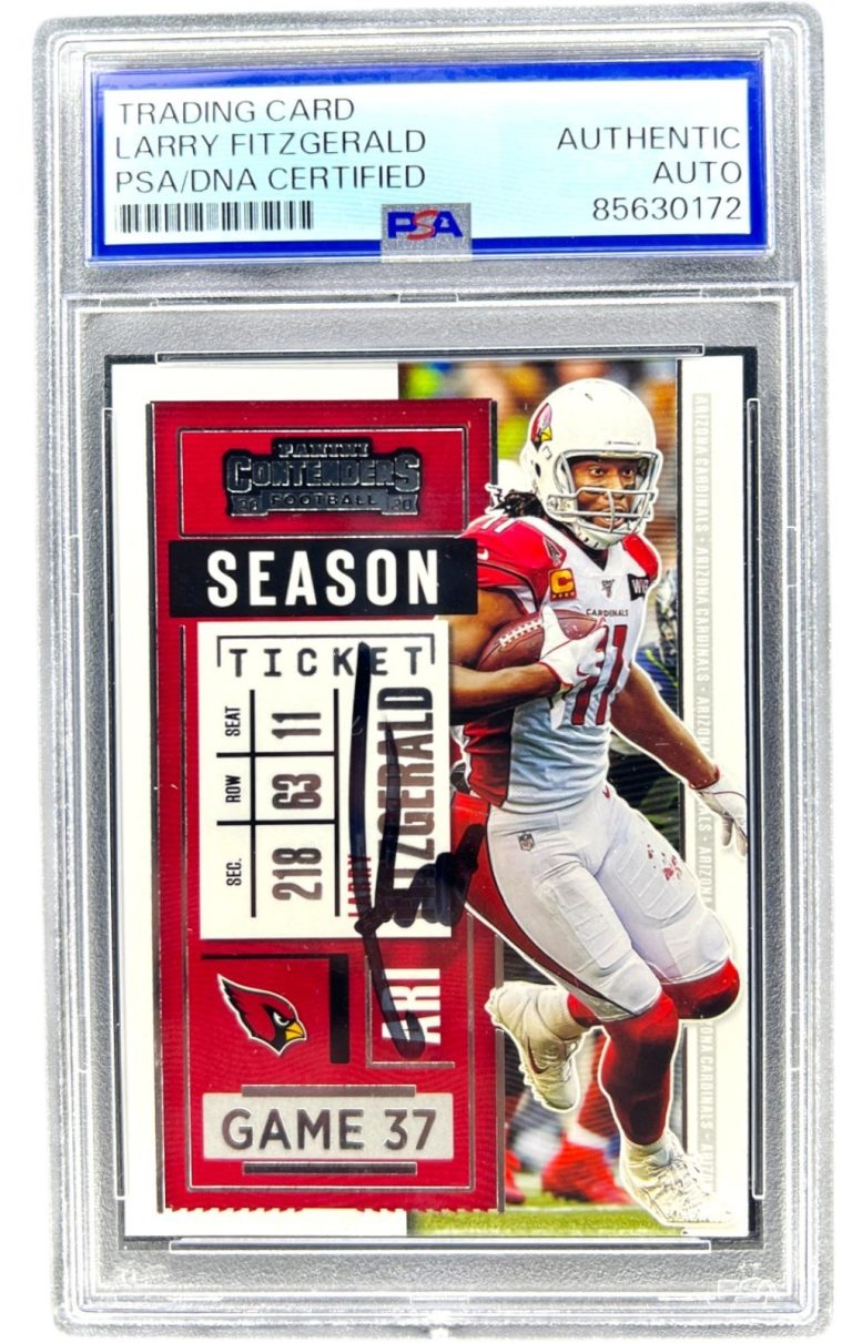 2020 PANINI CONTENDERS #99 LARRY FITZGERALD SIGNED HOF PSA AUTO