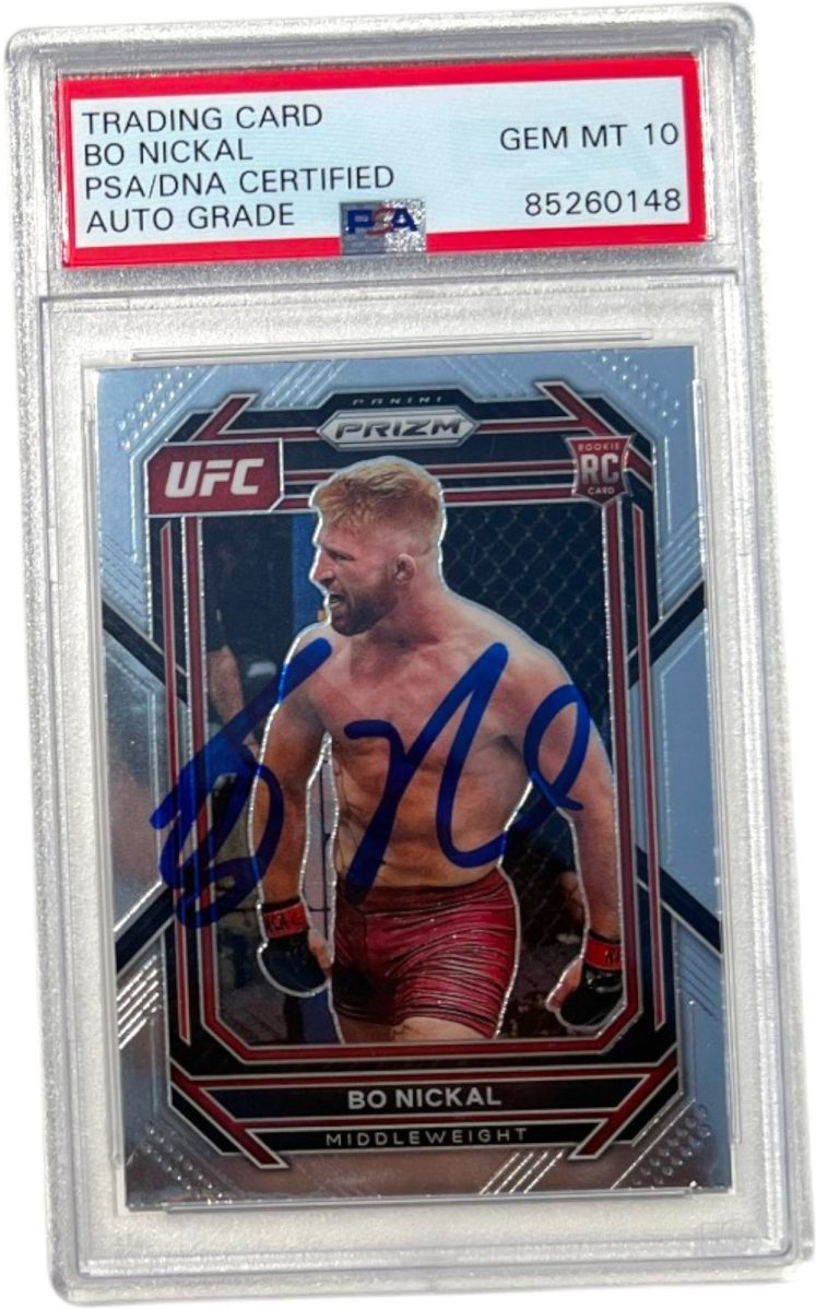 Panini 2023 Prizm UFC Bo Nickal Signed #103 RC PSA/DNA Authentic Auto 10