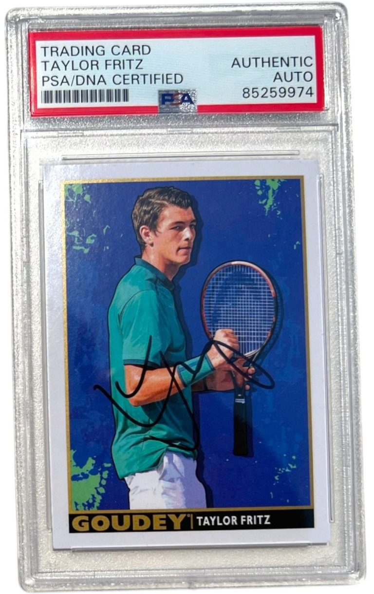 Taylor Fritz Signed 2017 Upper Deck Goodwin Champions #G9 Goudey Rookie Card Psa