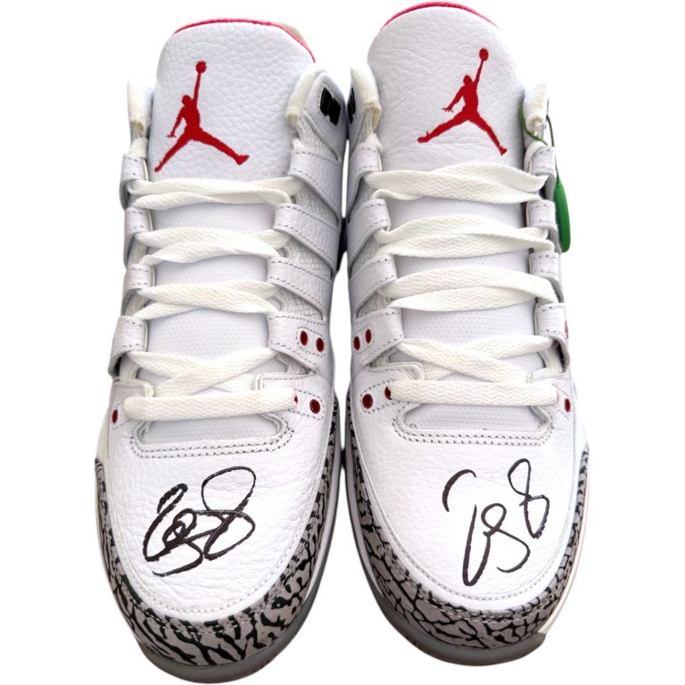 ROGER FEDERER SIGNED NIKE AIR JORDAN ZOOM VAPOR RF AJ3 TENNIS SHOES CEMENT JSA