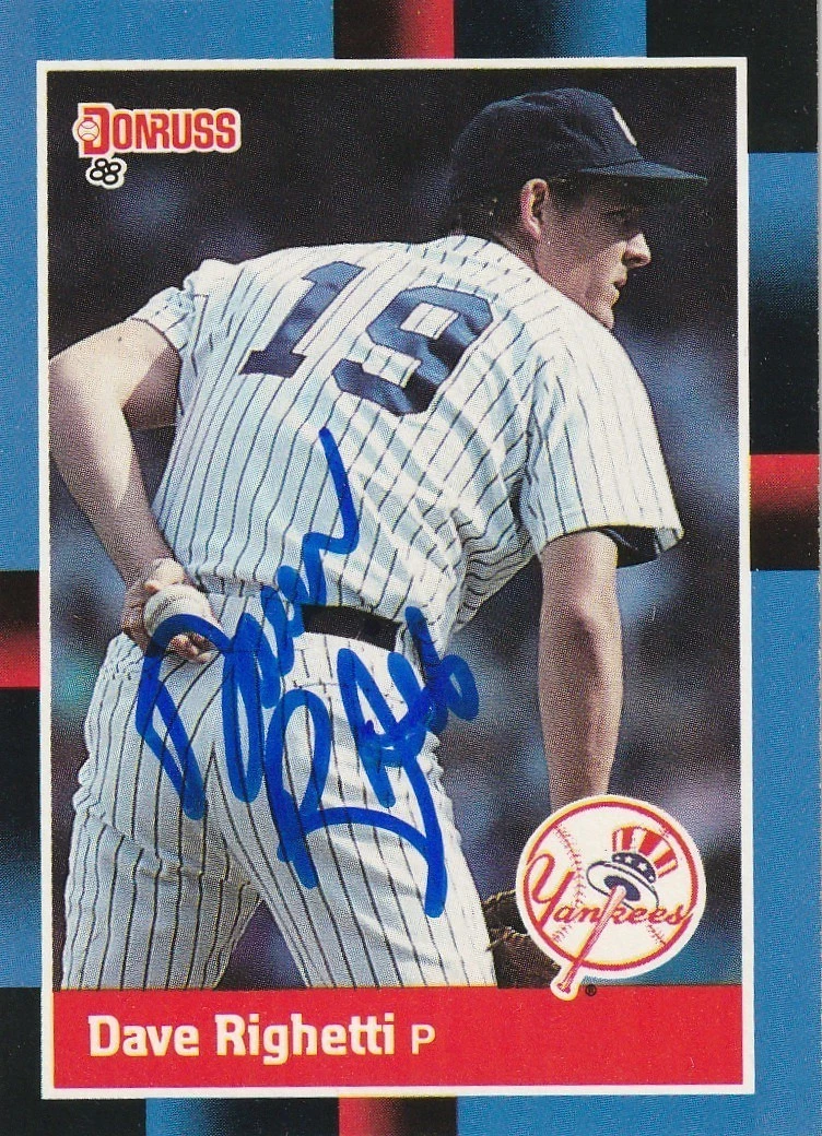 DAVE RIGHETTI NEW YORK YANKEES  SIGNED 1988 DONRUSS CARD #93