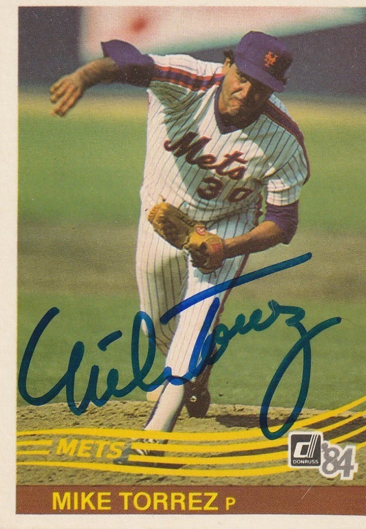 MIKE TORREZ NEW YORK METS SIGNED 1984 DONRUSS CARD #556