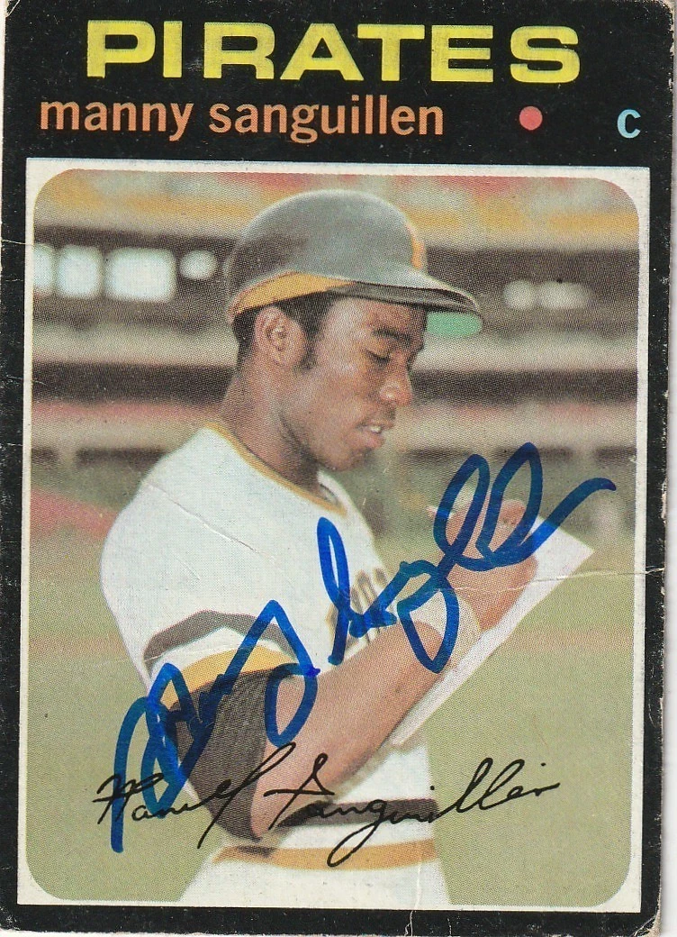 MANNY SANGUILLEN PITTSBURGH PIRATES SIGNED 1971 TOPPS CARD #480