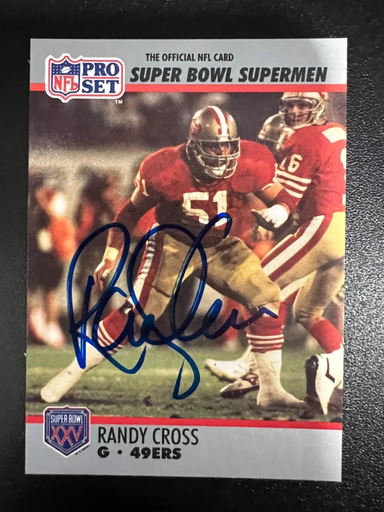 RANDY CROSS SAN FRANCISCO 49ERS  SIGNED 1990 PRO SET CARD #63