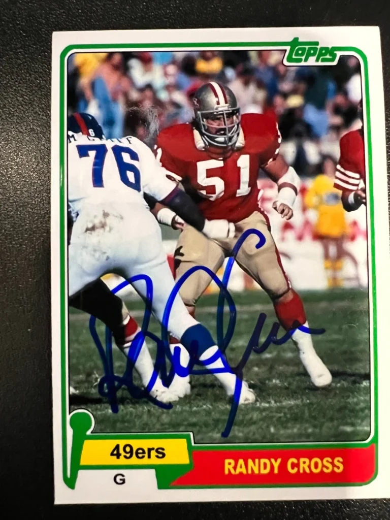 RANDY CROSS SAN FRANCISCO 49ERS  SIGNED 1981 STYLE CUSTOM CARD