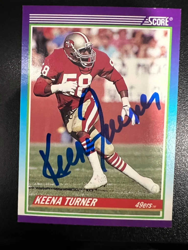 KEENA TURNER SAN FRANCISCO 49ERS SIGNED 1990 SCORE CARD #539