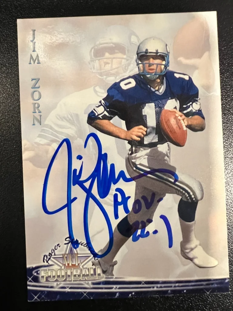 JIM ZORN SEATTLE SEAHAWKS SIGNED 1994 TED WILLIAMS CARD #57