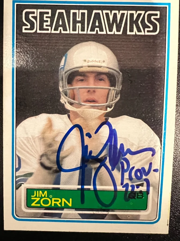 JIM ZORN SEATTLE SEAHAWKS SIGNED 1983 TOPPS CARD #393