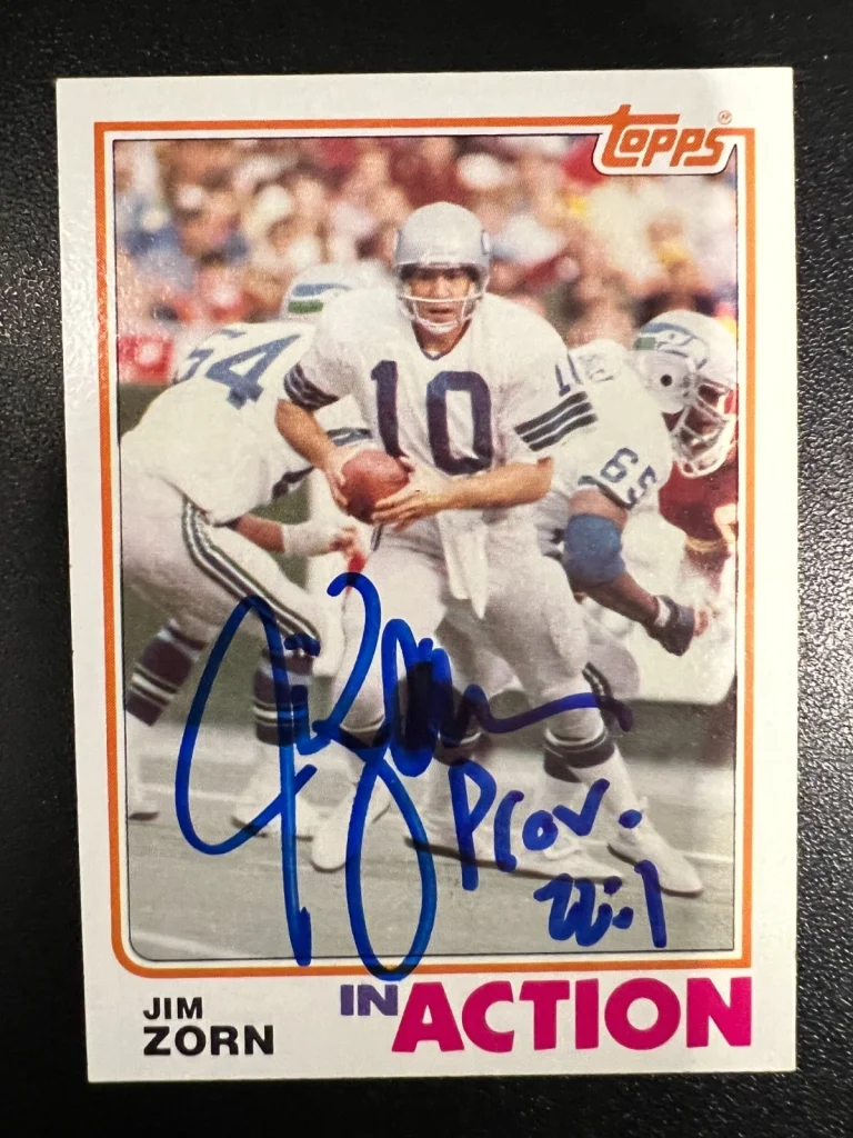 JIM ZORN SEATTLE SEAHAWKS SIGNED 1982 TOPPS CARD #393