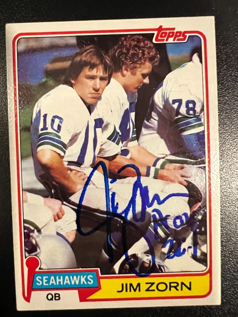 JIM ZORN SEATTLE SEAHAWKS SIGNED 1981 TOPPS CARD #125