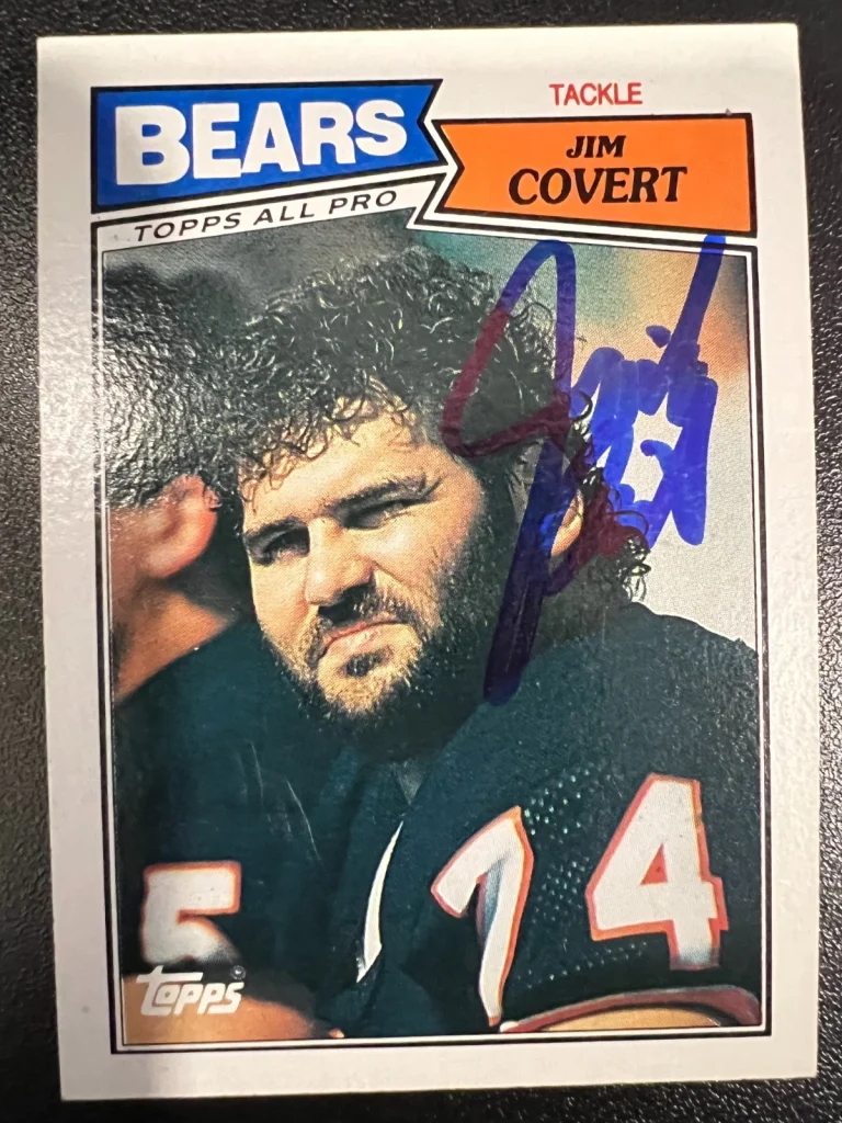 JIM COVERT CHICAGO BEARS SIGNED 1987 TOPPS CARD #51