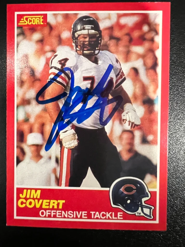 JIM COVERT CHICAGO BEARS SIGNED 1989 SCORE CARD #214