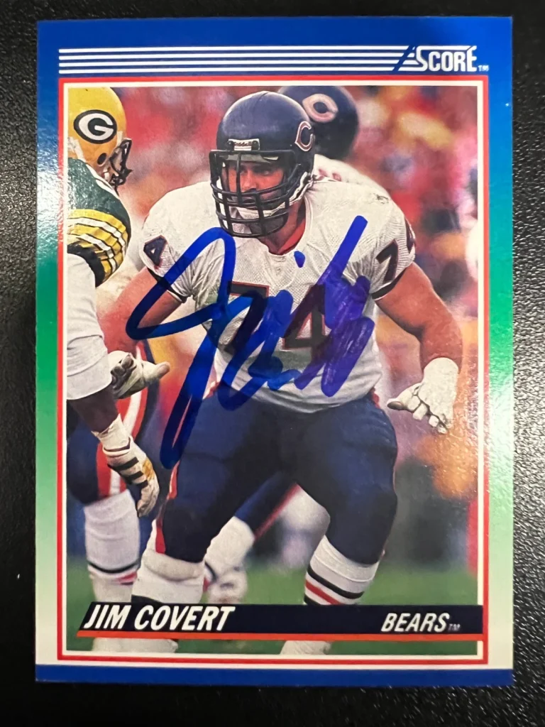 JIM COVERT CHICAGO BEARS SIGNED 1990 SCORE CARD #73