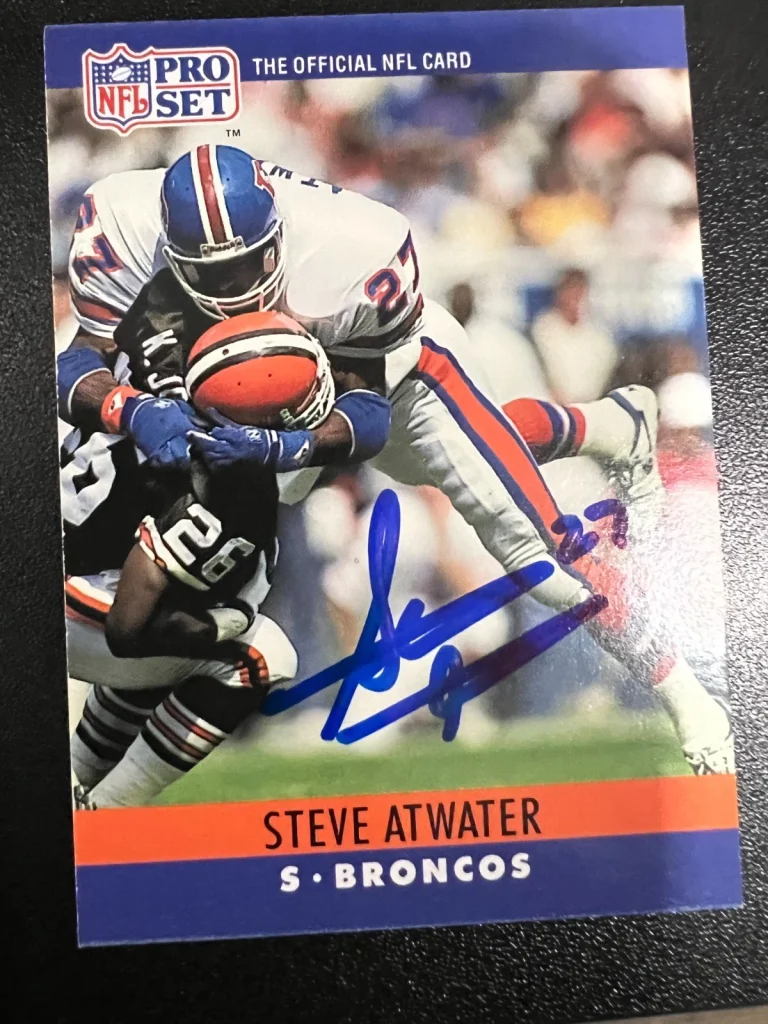 STEVE ATWATER DENVER BRONCOS SIGNED 1990 PRO SET CARD #86