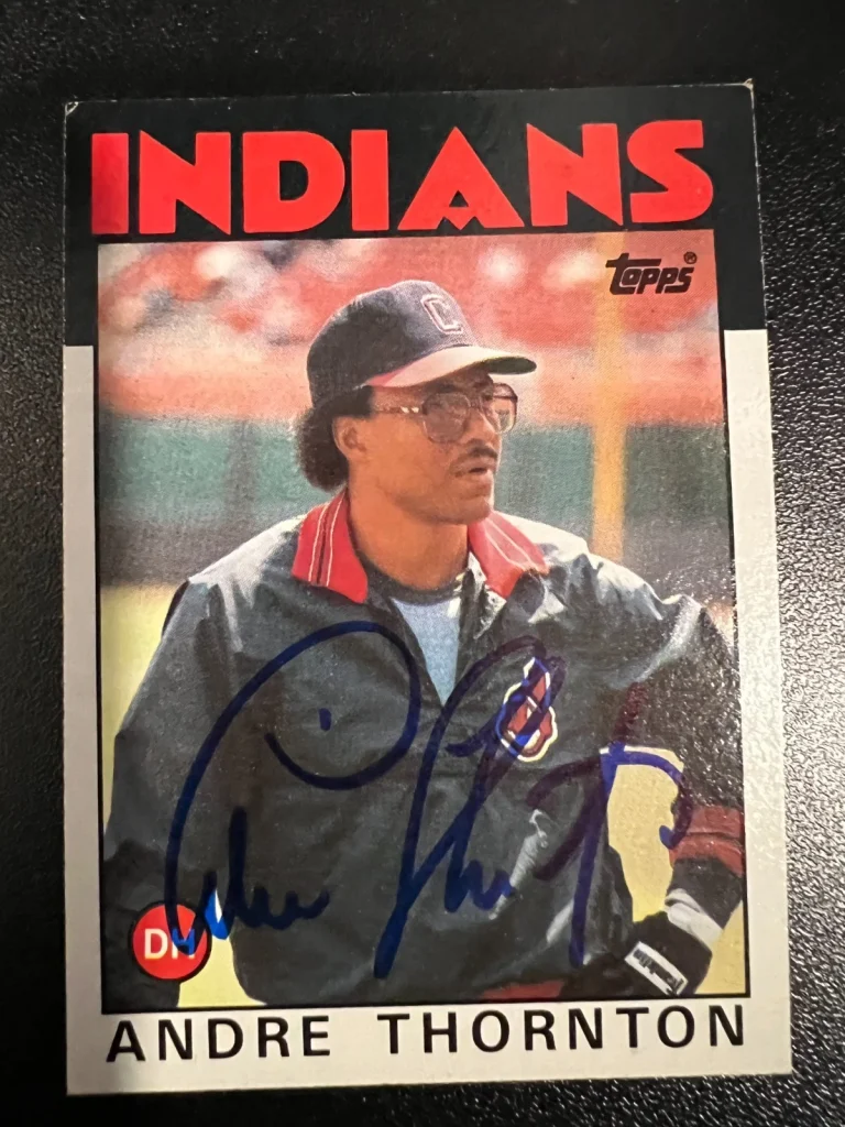 ANDRE THORNTON CLEVELAND INDIANS  SIGNED 1986 TOPPS CARD #59