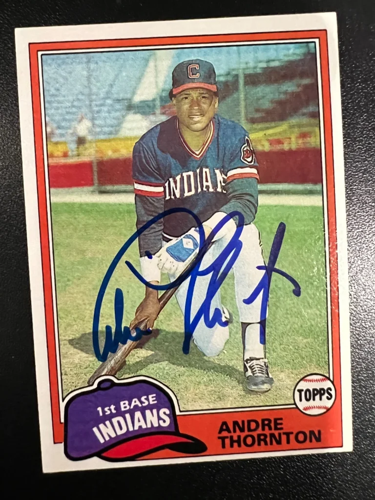ANDRE THORNTON CLEVELAND INDIANS  SIGNED 1981 TOPPS CARD #388