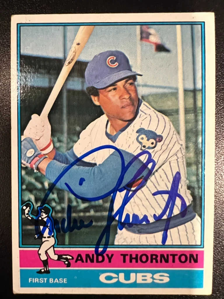ANDRE THORNTON CHICAGO CUBS  SIGNED 1976 TOPPS CARD #26