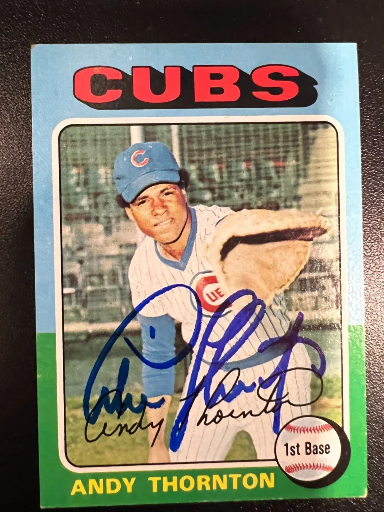 ANDRE THORNTON CHICAGO CUBS  SIGNED 1975 TOPPS CARD #39