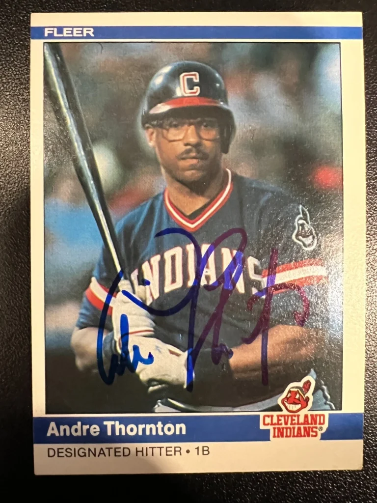 ANDRE THORNTON CLEVELAND INDIANS SIGNED 1984 FLEER CARD #554