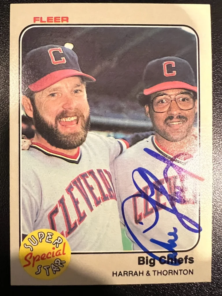 ANDRE THORNTON CLEVELAND INDIANS SIGNED 1983 FLEER CARD #635