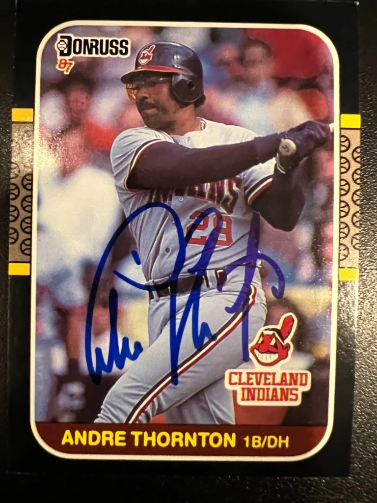 ANDRE THORNTON CLEVELAND INDIANS SIGNED 1987 DONRUSS CARD #279